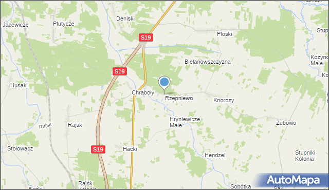 mapa Rzepniewo, Rzepniewo na mapie Targeo